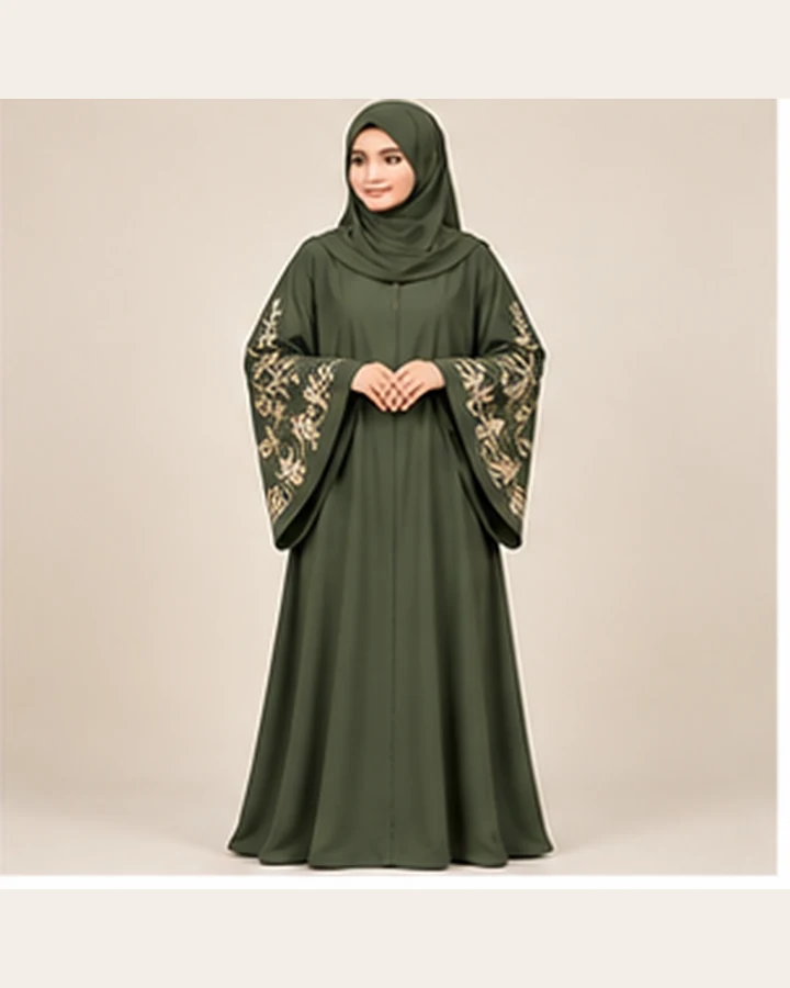 Turkish Belted Abaya – Bottle Green 022